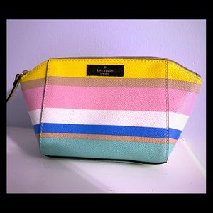 Authentic Kate Spade Cosmetic Bag Dunestripe